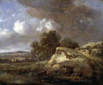 Landschaft mit trinkender Kuh von Jan Wijnants